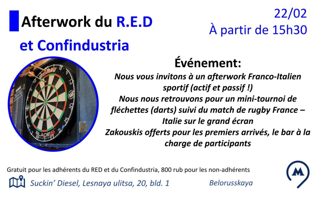 Afterwork Franco-Italien sportif (actif et passif !)